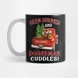 Warm Snuggles And Doberman Cuddles Ugly Christmas Sweater Mug